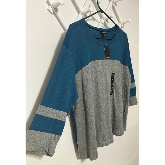 NWT Torrid Women's Teal & Gray Lace Pullover Blouse 3/4 Sleeve Stretch Size 0 - Picture 2 of 9